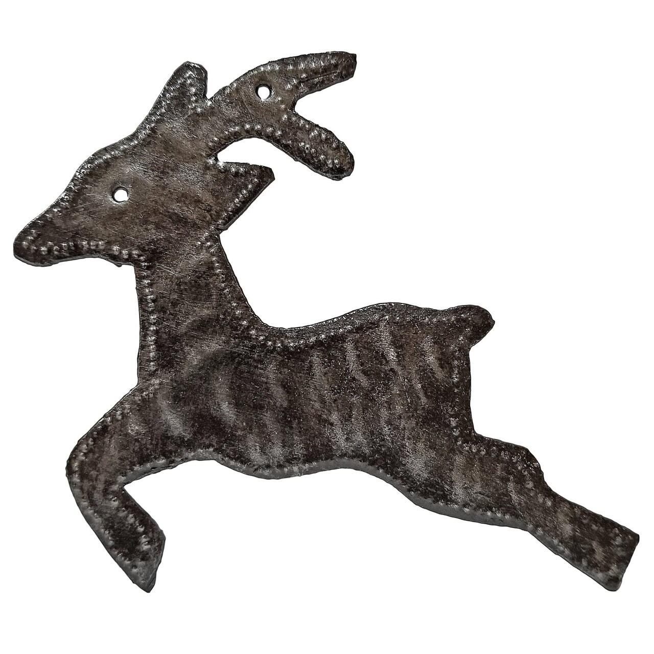 Edge collection - 4" x 4.5" - Gray - Handcrafted Reindeer Garden Ornament - 1 Piece